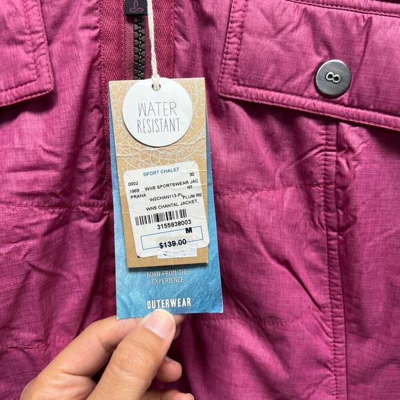 PrAna Chantal Puffer Jacket‎ Plum Red Womens Size Medium NWT - Picture 8 of 11